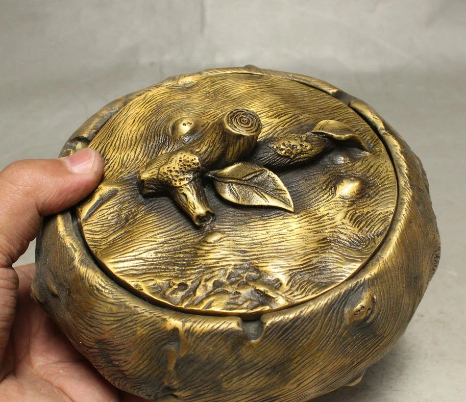 6&quot Rare Chinese Folk Bronze Tree Shape Sculpture Ashtray Incense Burner Censer | Дом и сад