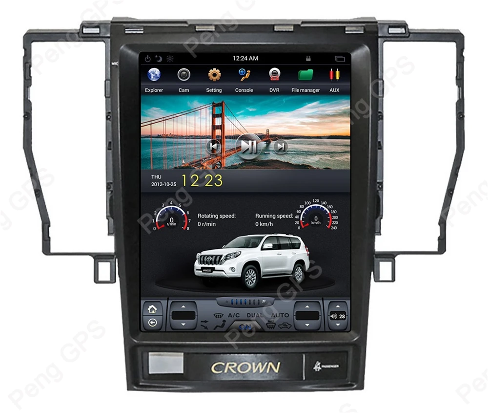 Discount 13.6" Android Car GPS Navigation for TOYOTA CROWN Twelfth/Thirteenth/Fourteenth generation NO CD DVD Player Headunit Autoradio 2