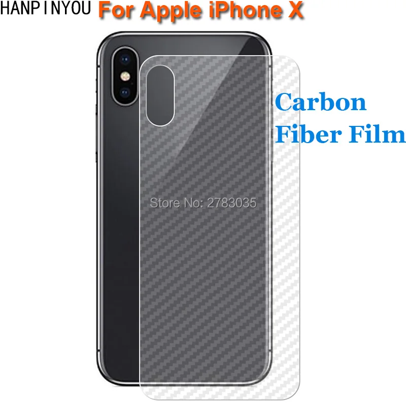 

For Apple iPhone X 5.8" New Durable 3D Anti-fingerprint Transparent Carbon Fiber Back Film Rear Screen Protector