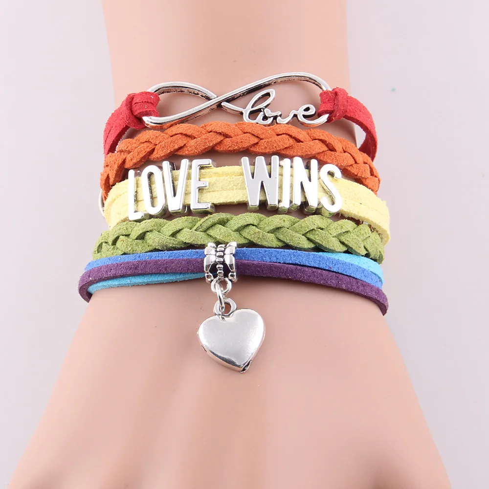Браслет с подвеской в виде сердца для мужчин и женщин|infinity love|lgbt braceletmen bracelet |