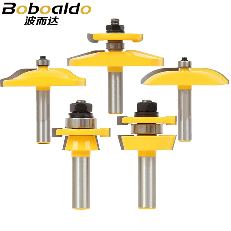 Cabinet Door Rail Stile Milling Cutter Carbid Woodworking Router Bit Wood Tool Floor Puzzle Knives Panel Raiser Glue Joint