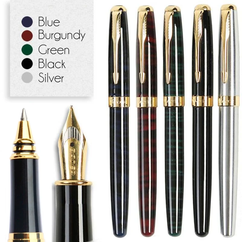 

Set of : 1 Fountain Pen + 5 pcs ink cartridges & 1 RollerBall pen + 2 gel refills BAOER 388 Free Shipping