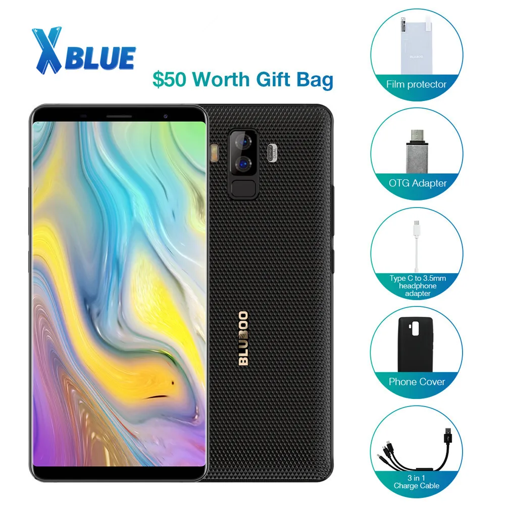 2018 NEW BLUBOO S3 Smartphone 8500mAh FHD+ 6.0inch 4GB+64GB MTK6750T Octa-core 1.5GHZ Dual Rear Camera 21MP+5MP 4G mobile phone | Мобильные
