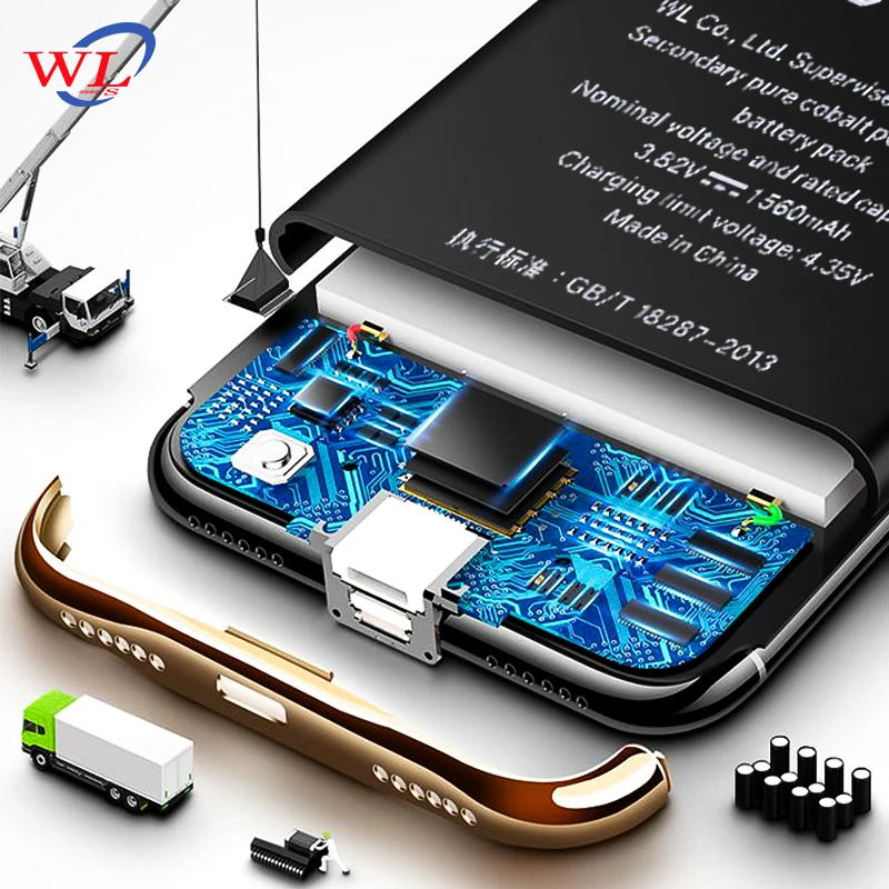 Аккумулятор WL для iPhone 1560 мА · ч сменные батареи большой емкости 5S|Аккумуляторы