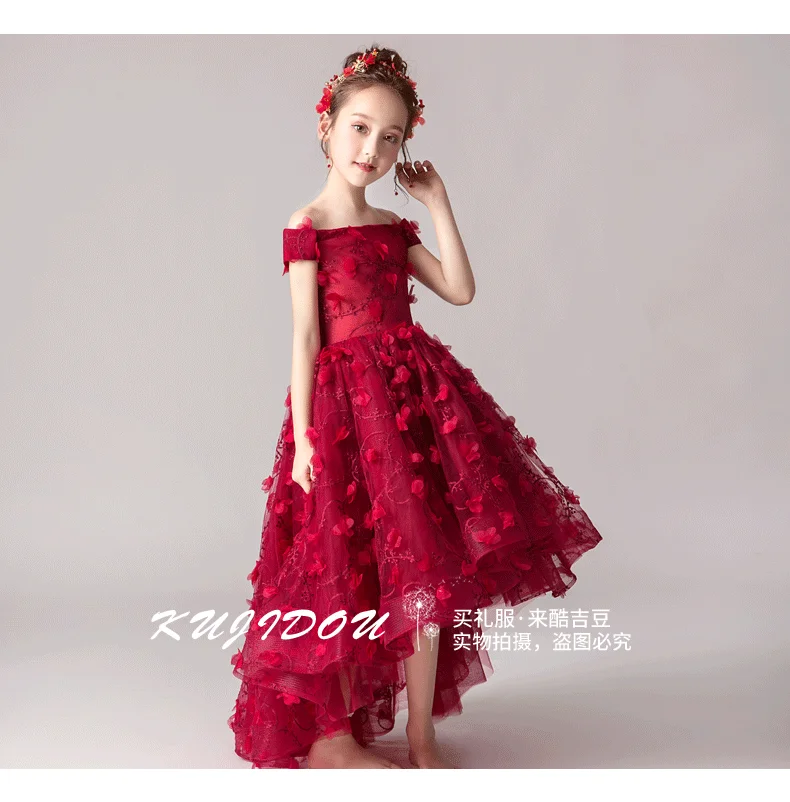 Платья с цветочным узором для девочек детское праздничное платье принцессы Детское платье-подиум для показа детская одежда костюм-пачка