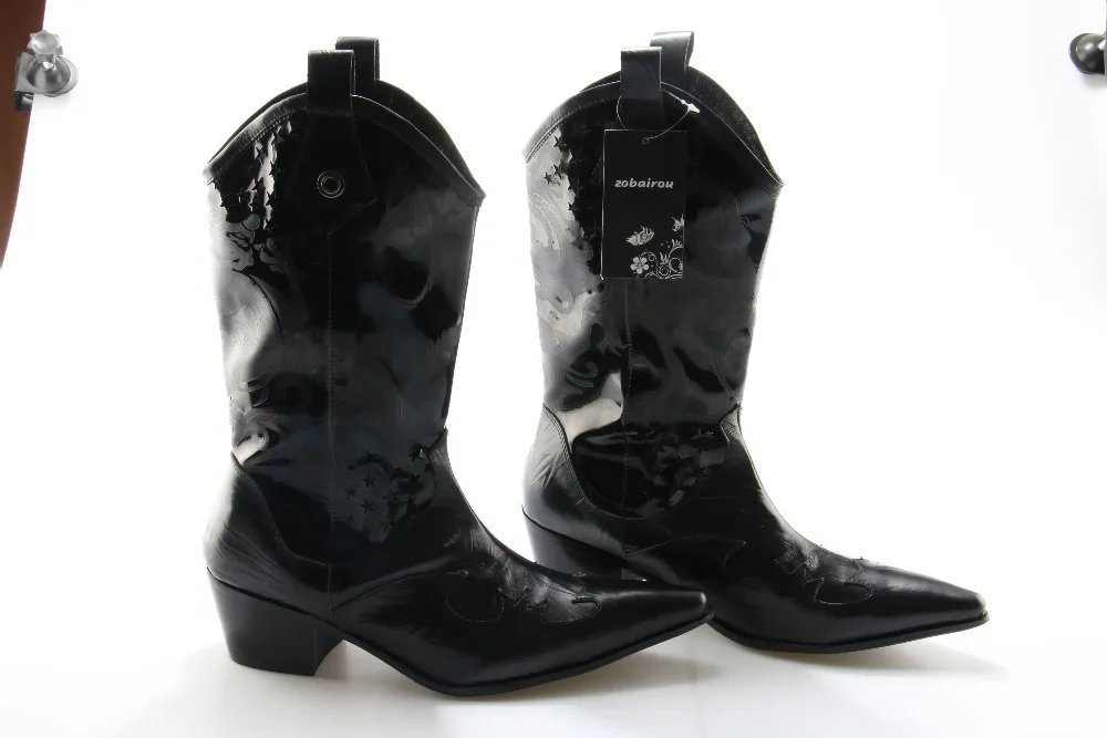 Zobairou/Новинка года; модные ботинки «Челси»; черные ботинки из натуральной коровьей кожи в стиле милитари для мальчиков; крутые зимние мужские ботинки до колена с острым носком