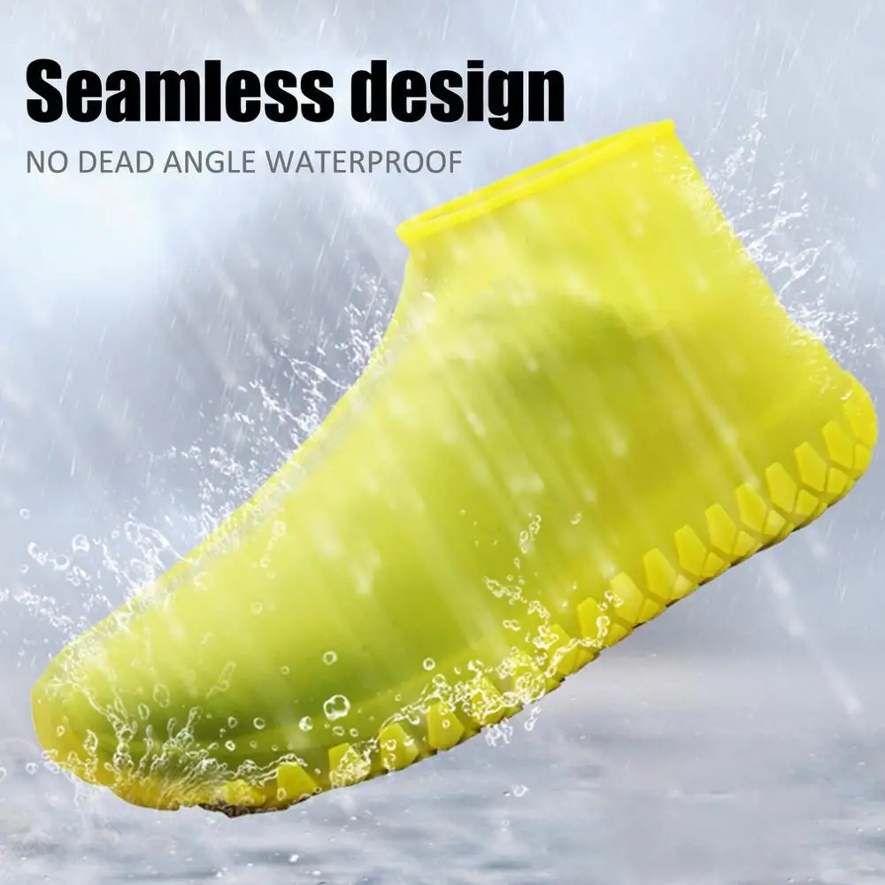 

1 Pair Reusable Latex Waterproof Rain Shoes Covers Slip-resistant Rubber Rain Boot Overshoes Shoes Accessories