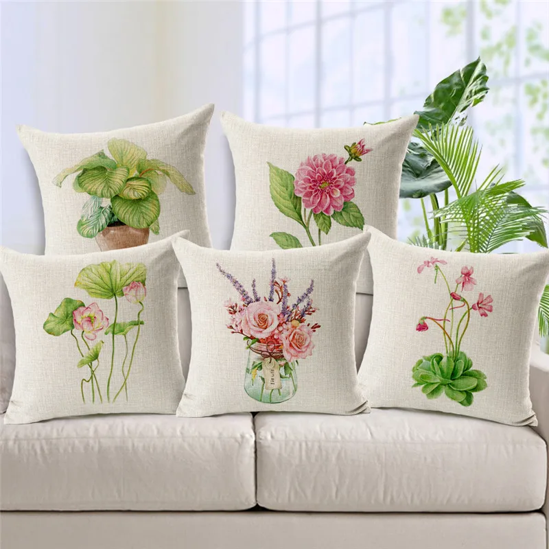 wholesale high quality wedding gift decor pillowcase Nordic Fresh green plants Refreshing home office car sofa cushion cover | Дом и сад