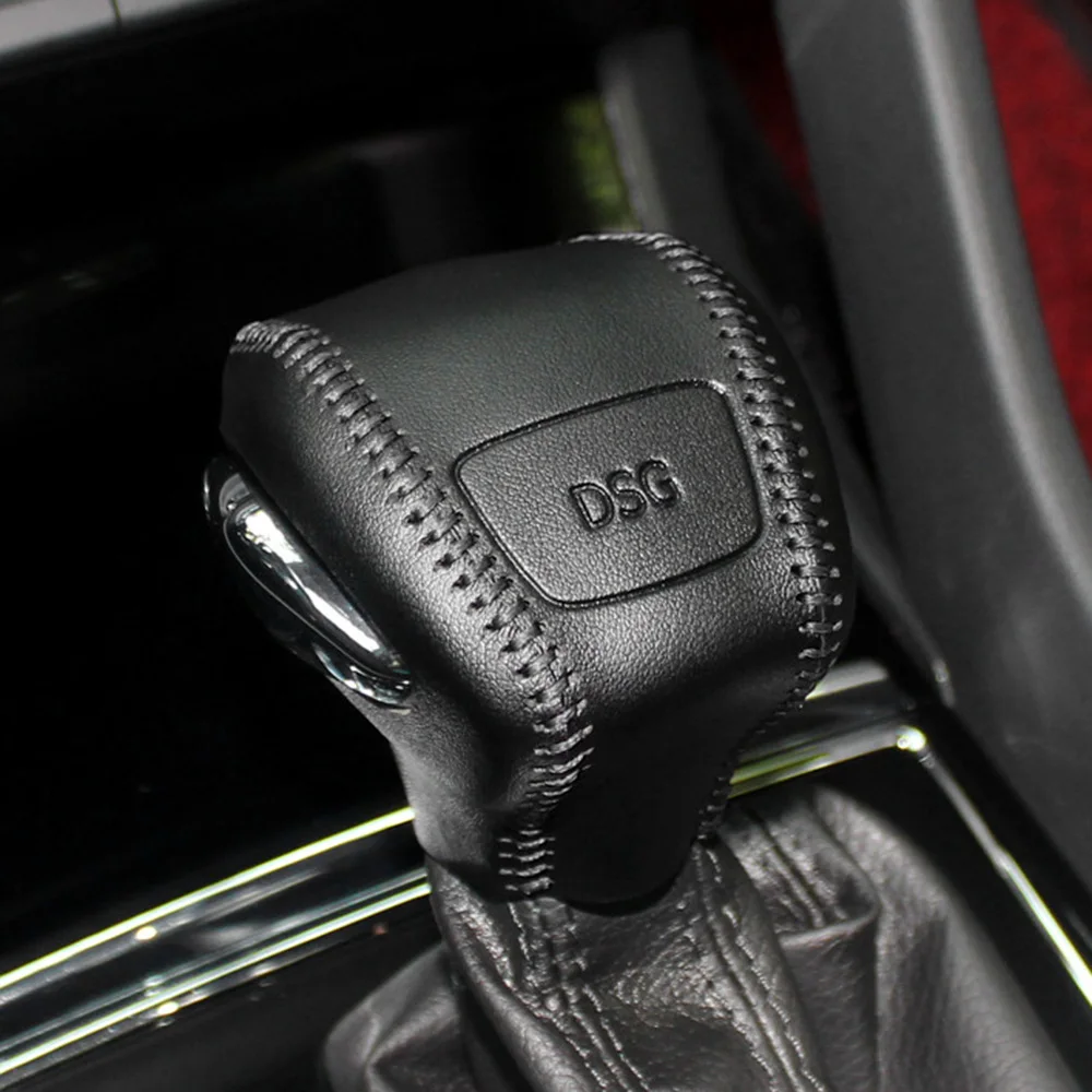 

IMTFOO LEATHER GEAR SHIFT KNOB COVER COLLARS FIT FOR SKODA KODIAQ 2016 2017 2018 ACCESSORIES CAR STYLING