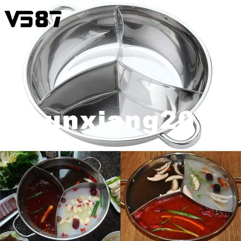 

Stainless Steel Hot Pot Three Divided Cookware Induction Lit