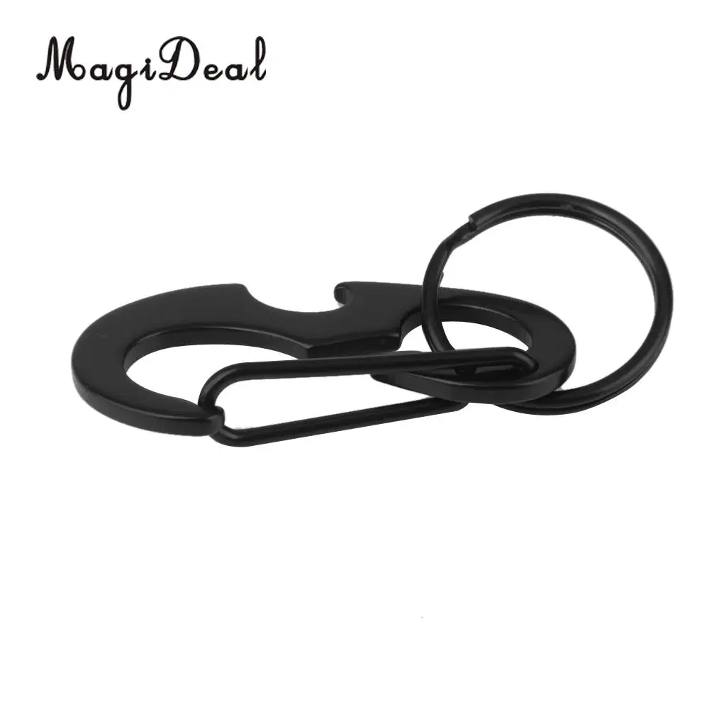 MagiDeal Light Weight Steel Buckle Hang Carabiner Buckle Keychain Hook Outdoor Accessory Black for Camping Travell Hiking Acces