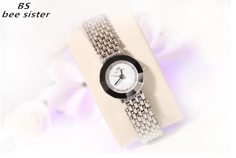 

BS brand Ladies Simple Small Round Dial Rose Gold Bracelet Womens Watches Top Brand Casual Quartz Watch Waches For Women