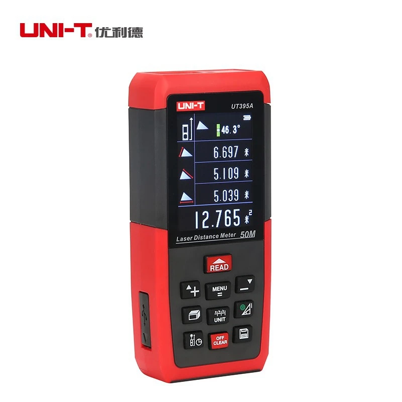 UNI T UT395A 50m Laser Distance Meter Rangefinder Electronic Leveler Tripod interface USB Data Export PC Software 2.4inch TFTLCD UNI T UT395A 50m Laser Distance Meter Rangefinder Electronic Leveler Tripod interface USB Data Export PC Software 2.4inch TFTLCD