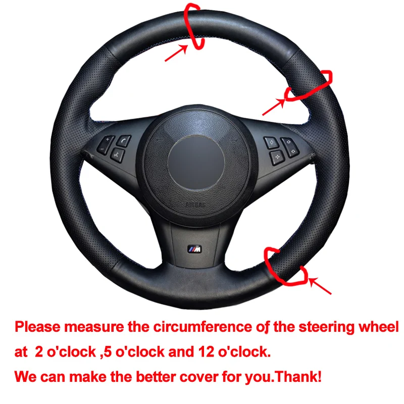 Ручное шитье автомобиль рулевое колесо крышка принципиально Оплетка на руль для BMW E60 E63 E64 Кабриолет M6 2005-2008 2009 2010