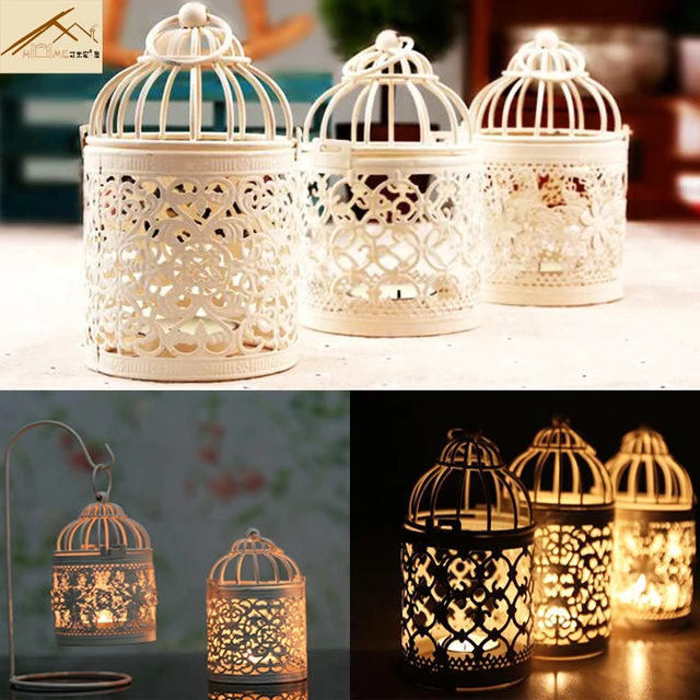freeshipping Aliexpress ship Retro hollow metal candle