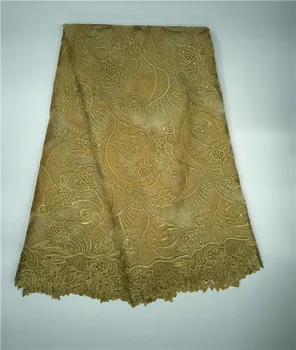 

High Quality Nigerian Lace Fabrics beads African French Net Lace Fabric Embroidered Tulle Mesh Fabric For Party 16 50QW
