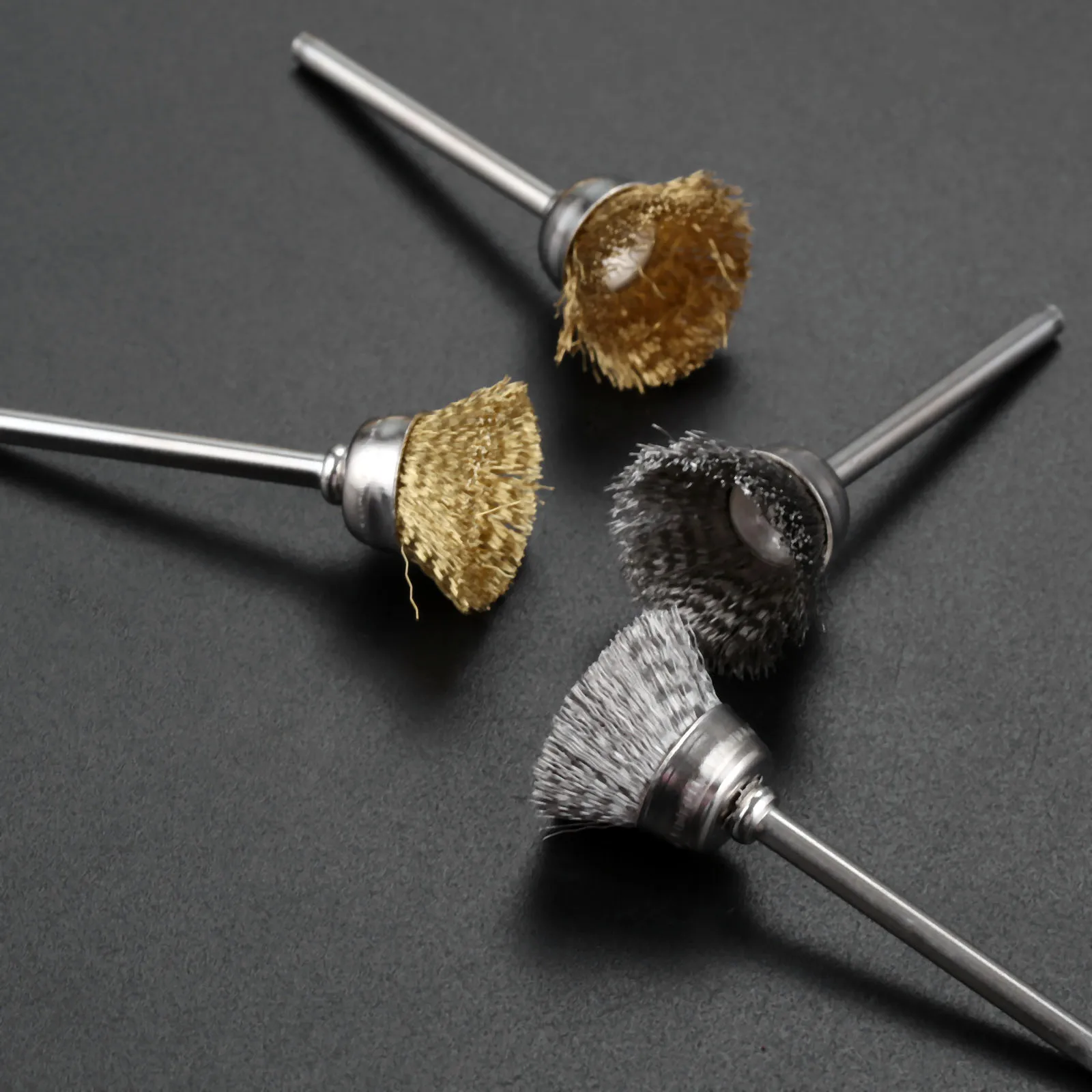 44Pcs Wheel Steel Brush Wire Set Tools Accessories Burr Abrasive Head Deburring Drill For Power Dremel Rotary Tools Polishing