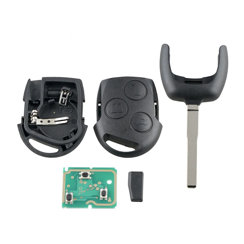 

Dzanken 3 Buttons Remote Car Key For Ford Focus C-Max S-Max Fiesta Galaxy& Transponder Chip& Uncut Blade