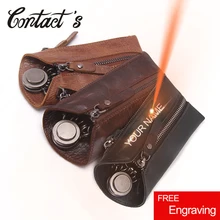 Винтажный Мужской кошелек для ключей из натуральной кожи для автомобиля, чехол для ключей на молнии, сумка для ключей, мужской держатель для ключей, ключница, органайзер для ключей