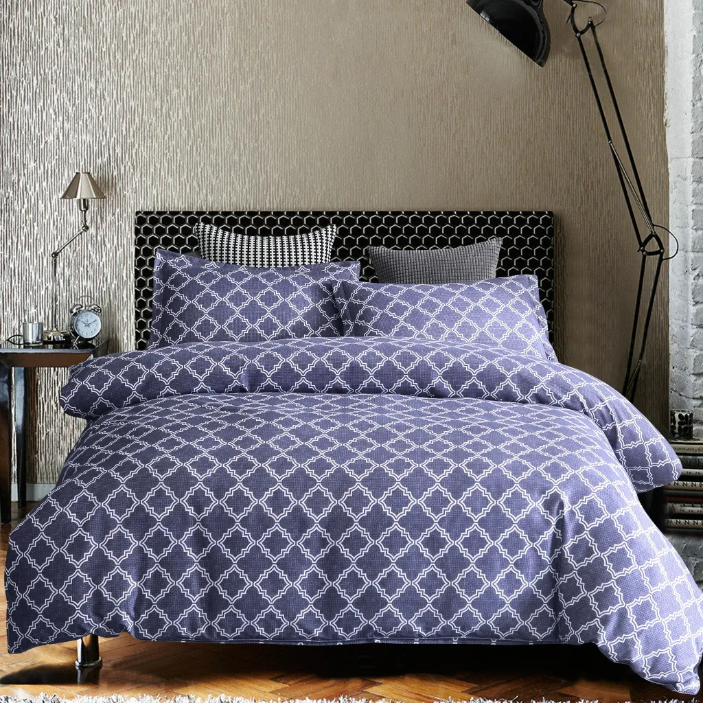 Домашний текстиль пододеяльник геометрический абстрактный цветок решетки 2/3 шт. британский стиль Семья студент стеганое одеяло наволочка