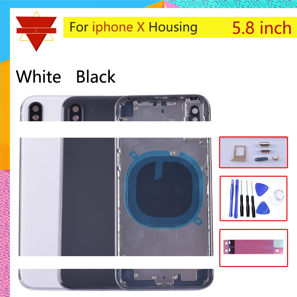 Оригинальный чехол 5 8 дюйма для iphone X задняя средняя рамка корпус крышка