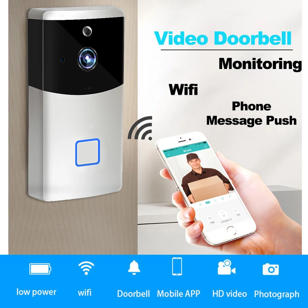  Timethinker Smart Wireless WiFi Video Doorbell Two-way US EU Type Door Bell Speaker Remote Monitor 
