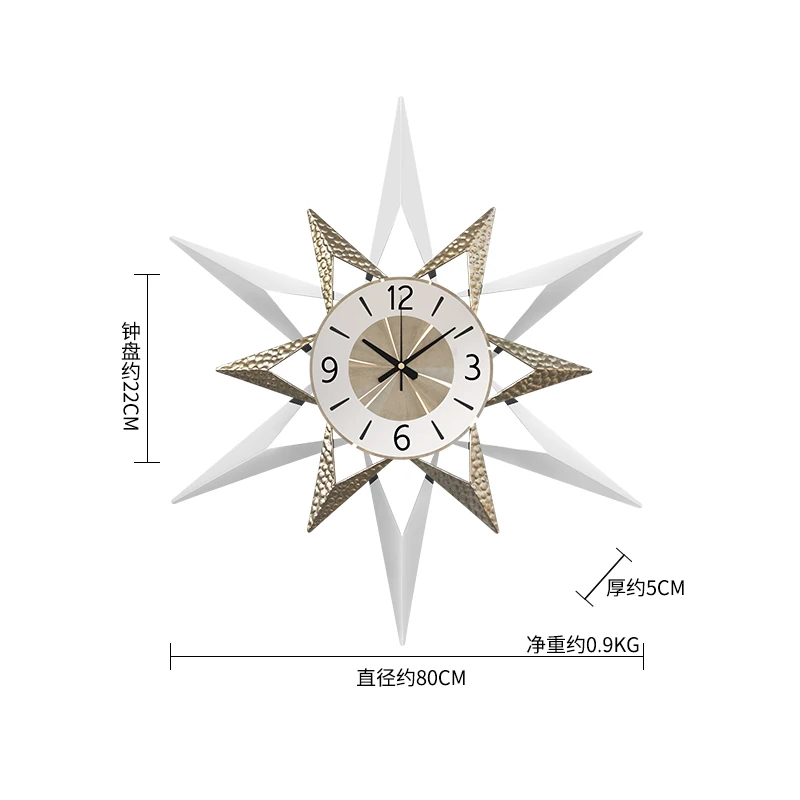 80 см северные часы, бесшумные часы, настенные часы, современный дизайн, для гостиной, дома, модные декоративные кварцевые часы, большие часы на стену - Цвет: S   8080cm