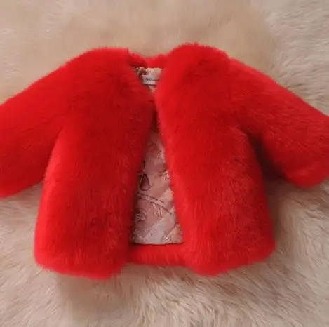 На осень-зиму куртка для девочек menina manteau hiver adolescente filles искусственного меха лисы Детские Длинные рукава Толстая теплая верхняя одежда S811
