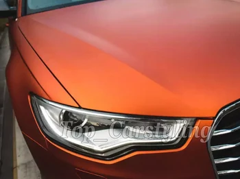 

ice Orange Metallic matte chrome Vinyl Wrap Car Wrapping Film For Car Vehicle styling With Air Rlease PROTWRAPS 1.52x18m/Roll