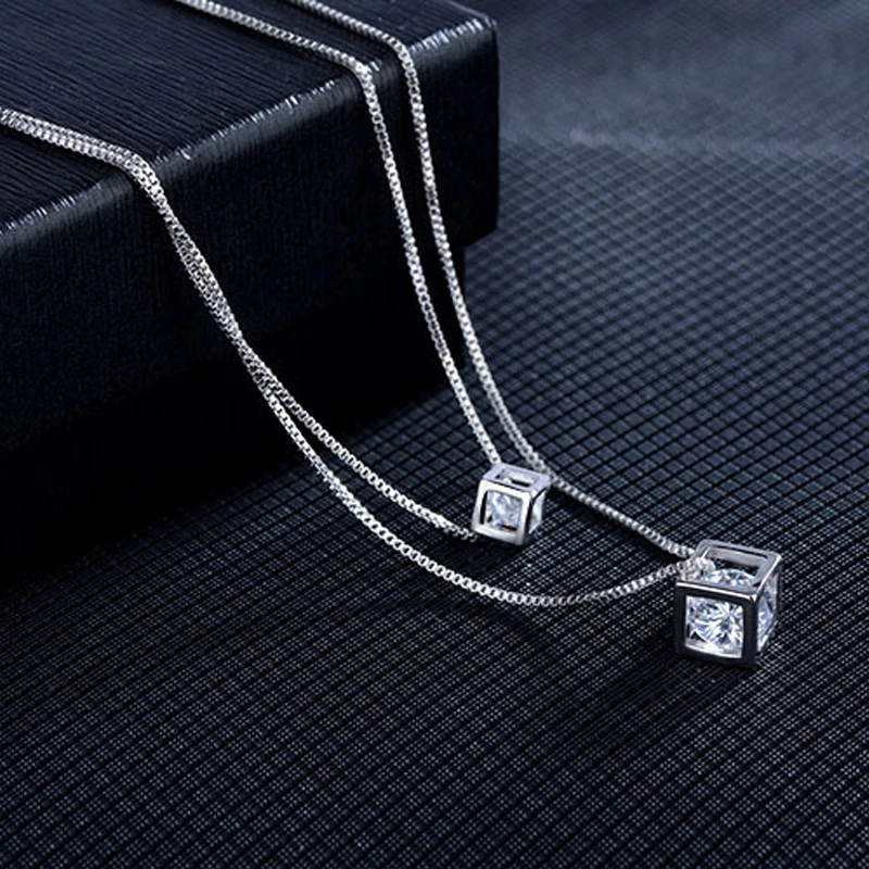 double line silver necklaces jewelry (2)