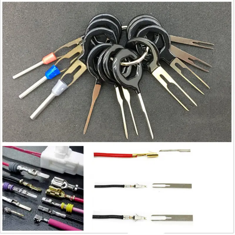 

3/8/11/18Pcs/set Terminal Removal Tools Car Electrical Wiring Crimp Connector Pin Extractor Kit for Car Plug Repair Tool