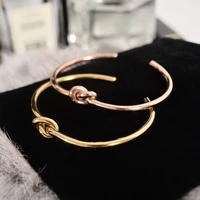 YUN RUO 2019 New Arrival Chic Fashion Knot Lovers Bangle Rose Gold Color Titanium Steel Jewelry Woman Birthday Gift Never Fade 1