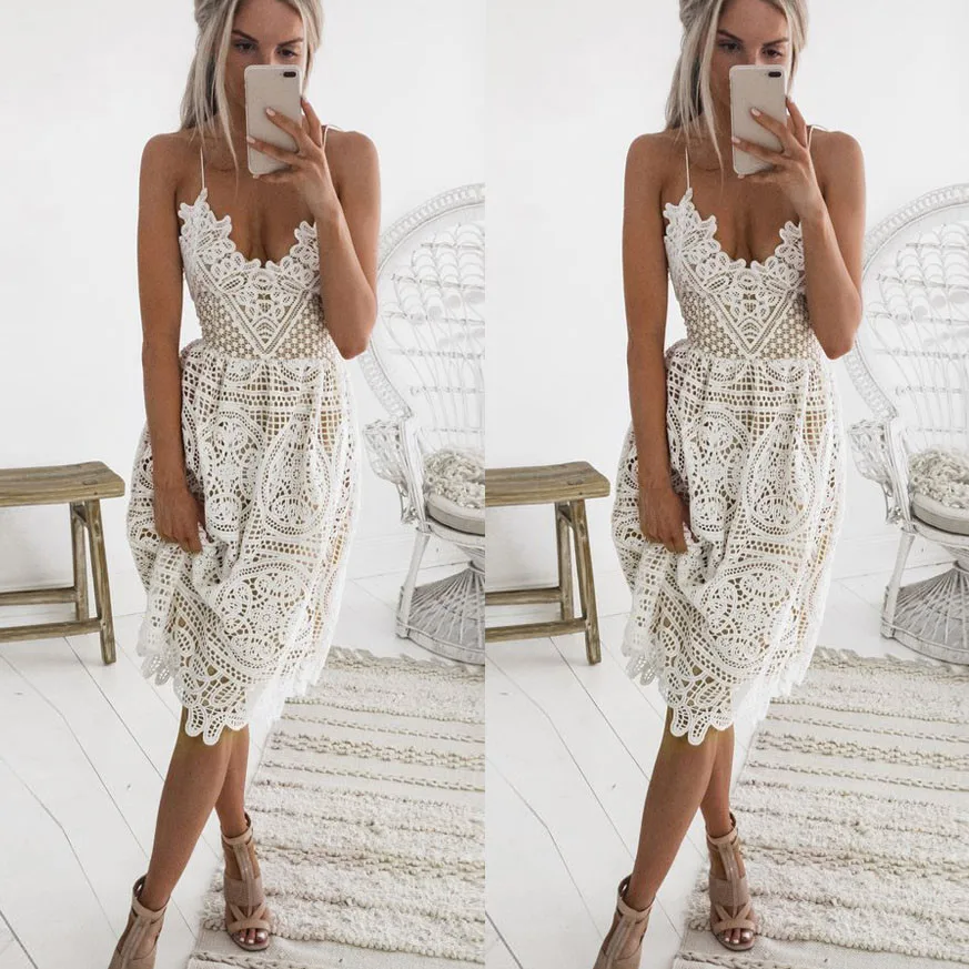 

2019 Womens Sleeveless Formal Prom Party Wedding 3.5