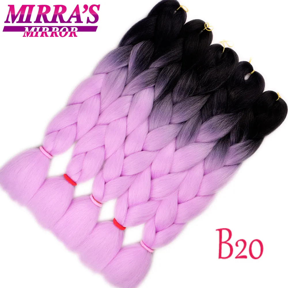 Mirra's зеркальный Омбре плетение волос крючком волосы в стиле jumbo наращивание синтетические плетеные волосы синий блонд зеленый розовый косы - Цвет: P1B/27