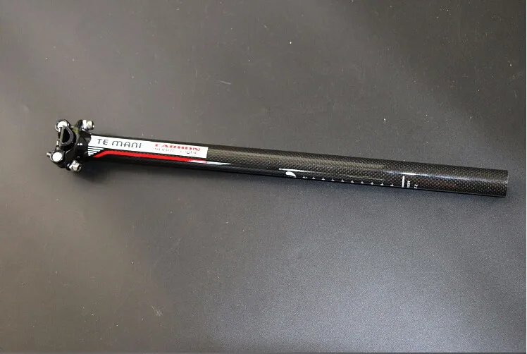 

3K MTB Bicycle Road Bike T700 Full Carbon Fibre Seatpost Double Spike Aluminum Head 27.2 30.8 31.6*350 400 450mm