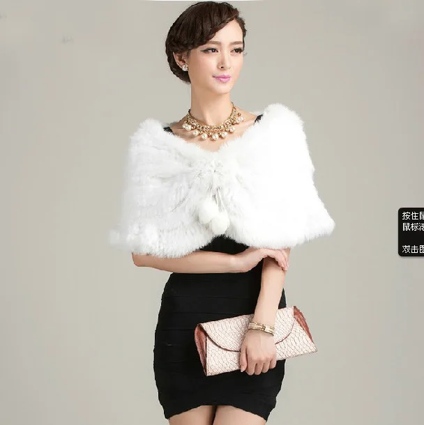 

WOMENS GENUINE REAL KNIT RABBIT FUR BRIDAL CAPES PONCHO COATS LADIES BANQUET FEAST DINNER PARTY REAL FUR SHAWLS STOLES PASHMINA