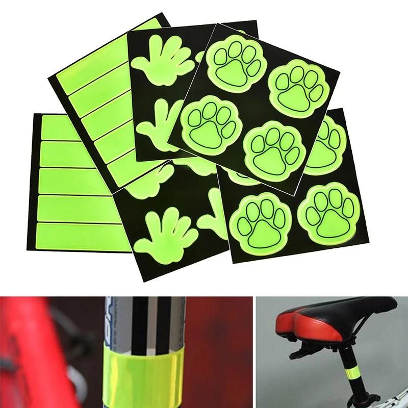 

Bicycle Night Cycling Safety Reflective Stickers Tape Patch Super Bright Fluorescent Colors Bike Reflective Stickers