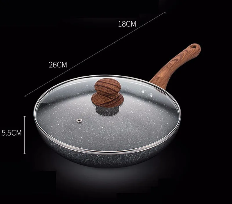24-28 см Maifan каменный противень с крышкой антипригарная Блинная сковорода для стейка Бытовая фритюрница сковородка для омлета индукционная плита газовые плиты