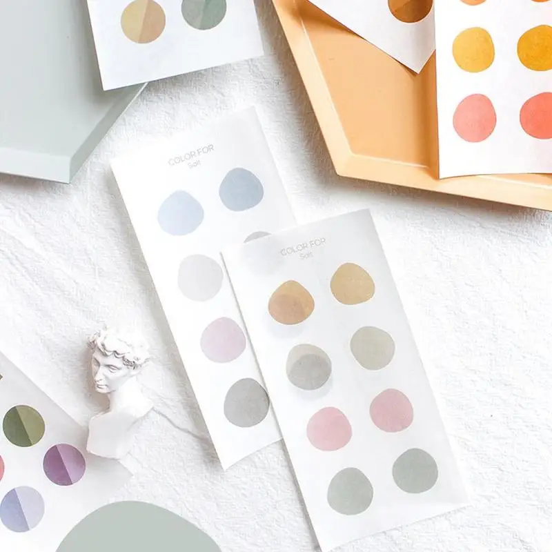 Irregular Round Macaron Stickers Paper Clear Decoration Creative Geometric Adhesive Sticker Kawaii School Supply Bullet Journal