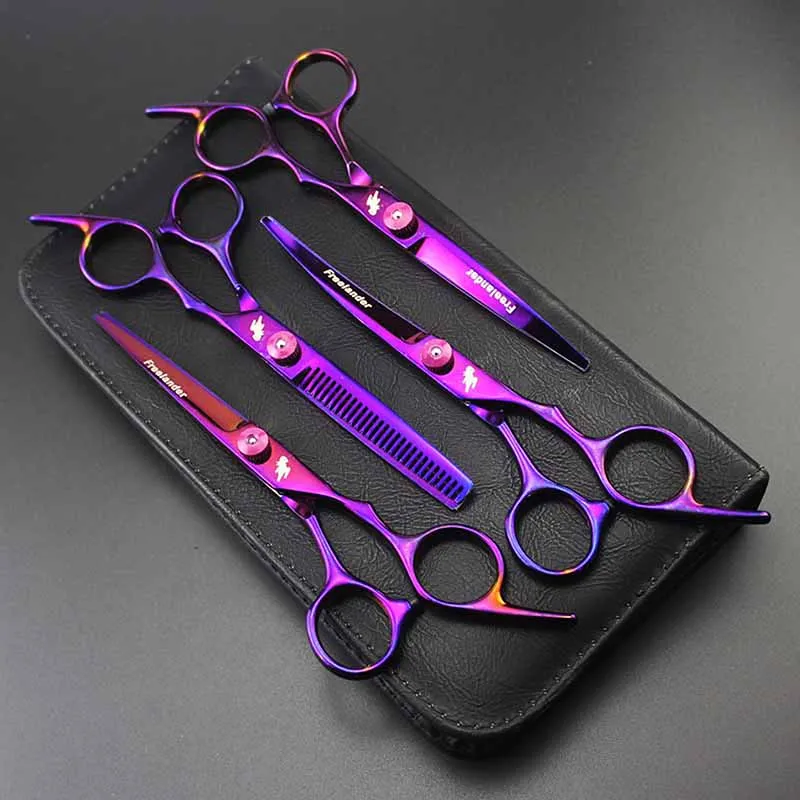 Beste 6 inch Professionele Haar Snijden Schaar Kappers Grooming Schaar Snijden Dunner Gebogen Schaar Kit Kapper Salon Gereedschappen