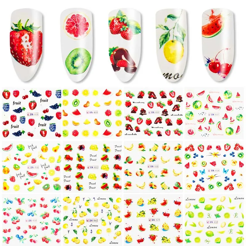 12 шт наклейки для ногтей s переводные наклейки с водой красочные дизайнерские наклейки для украшения для ногтей Маникюрные наборы - Цвет: 03