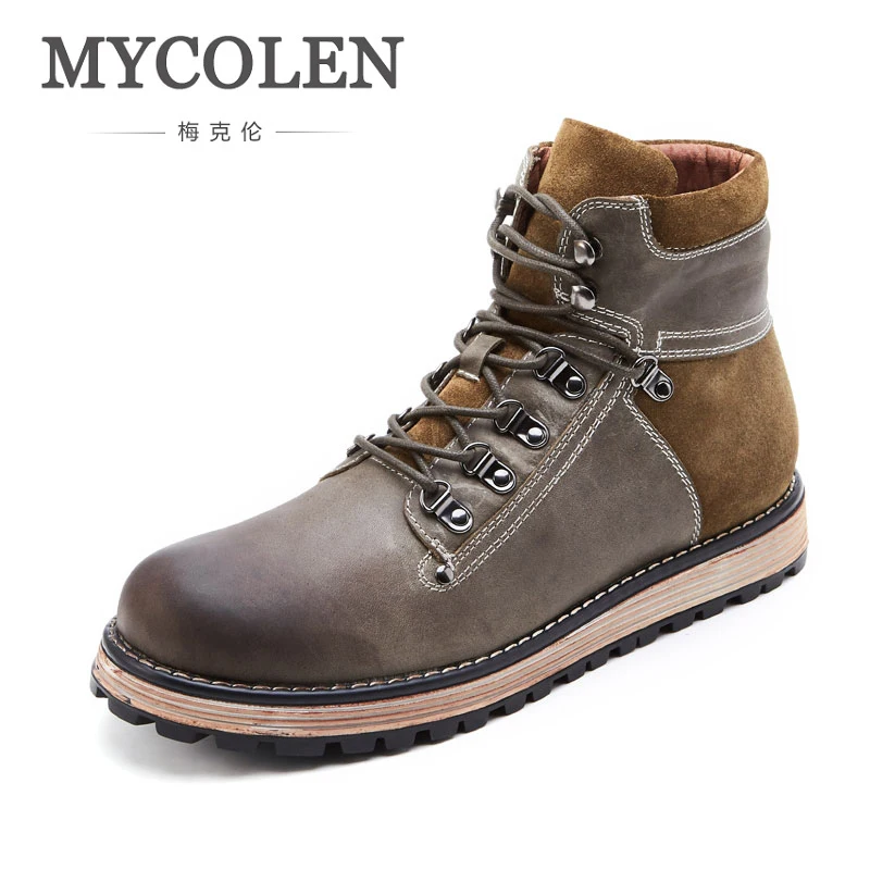 

MYCOLEN Hot Men Shoes Fashion Warm Comfortable Winter Men Boots Autumn Leather Footwear For Man New Casual Shoes Men Lace-Up