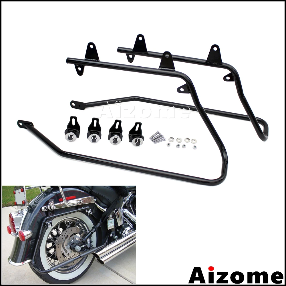 Motorcycle Saddlebag Mount Conversion Support Brackets For Harley Softail FLSTN FXST FLST FXSTC