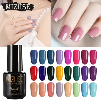 

MIZHSE 7ML Gel Nail Polish Soak Off Hybrid Nail Primer Base Top 26 Colors Lacquer Gelpolish All For Manicure And Nail Design