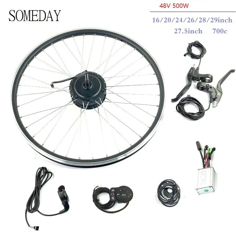 

SOMEDAY 48V500W Electric Bicycle conversion kit with KT LED900S display ebike rear rotate hub motor kit with spoke and rim