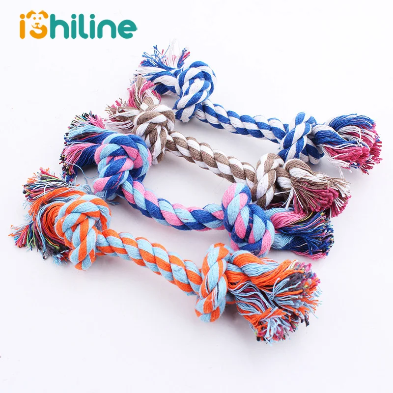 

Pet Dog Toy Double Knot Cotton Rope Braided Bone Shape Puppy Chew Toy Cleaning Tooth