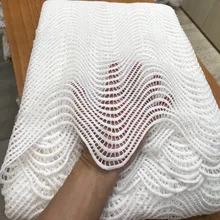 Чистый кружево из белого гипюра ткань, белое вышитое кружево, Свадебный шнур кружева для