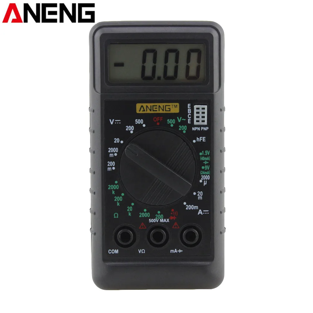 

ANENG Portable Mini LCD Digital Multimeter with Buzzer Overload Protection Pocket Voltage Ampere Ohm Meter DC AC