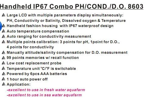 AZ8603 Портативный рН-метр проводимости солености воды высокого качества чувствительный Измеритель Растворенного кислорода тестер инструмент