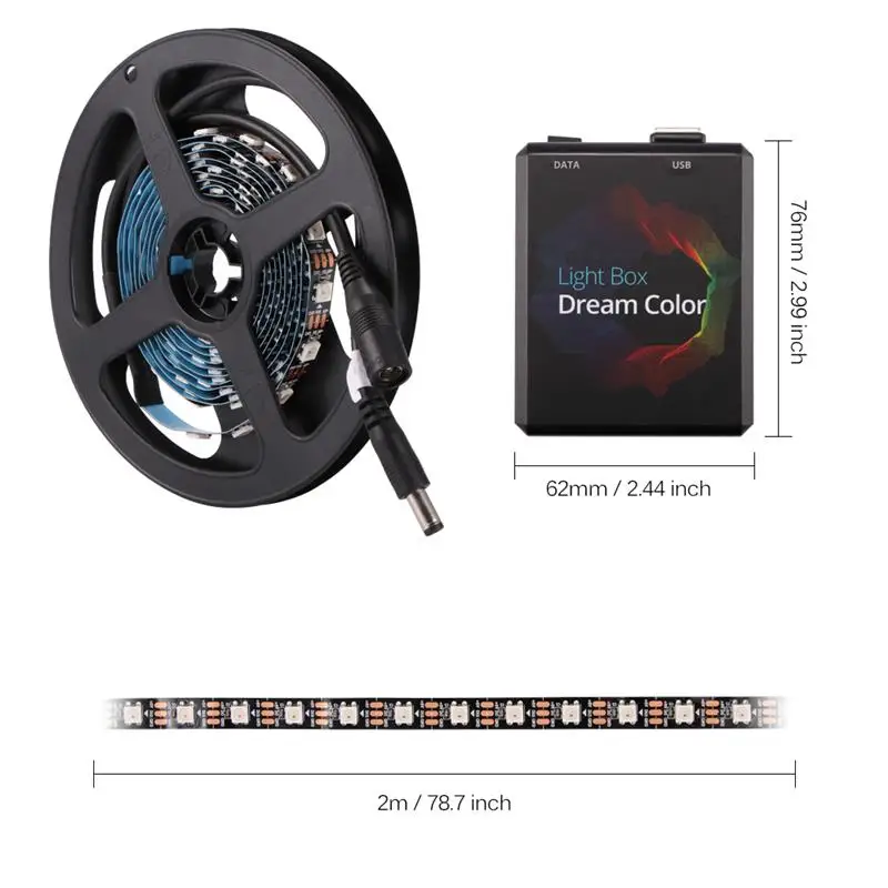 2 м 3M 4M 5 м 5050 Ambi светильник-ТВ RGB USB Светодиодная лента Светильник Настольный ПК экран тыловая подсветка комплект цифровых светодиодных лент